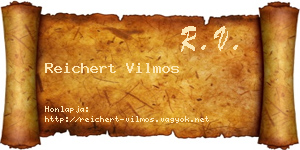 Reichert Vilmos névjegykártya